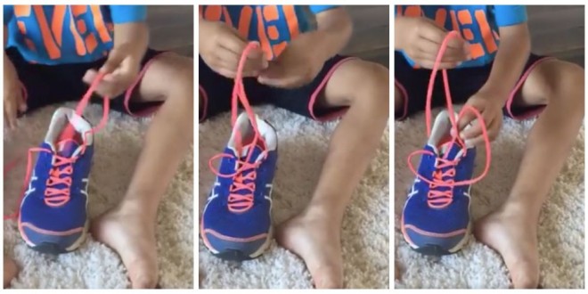 Minden gyerek kínlódik a cipőkötéssel! Mutasd meg neki ezt a módszert!